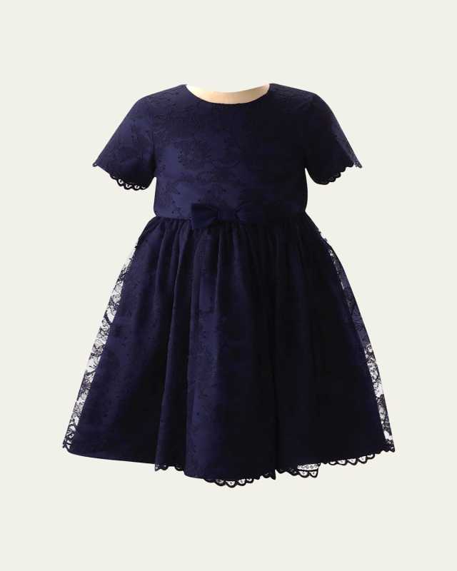Girl's Lace Scalloped Party Dress, Size 2-1